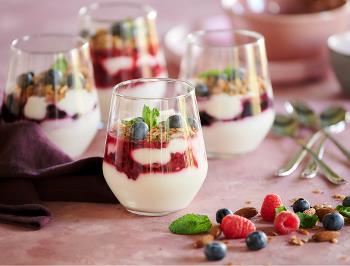 Yogurt with Berry Puree and Granola 
