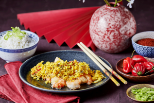 Egg Floss Butter Prawns