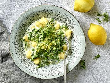 Gnocchi with Peas and Spinach
