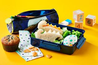 Dino Lunch Box with Blueberry Muffin