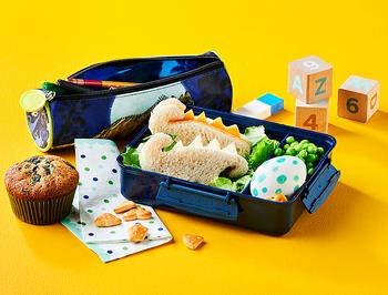 Dino Lunch Box with Blueberry Muffin