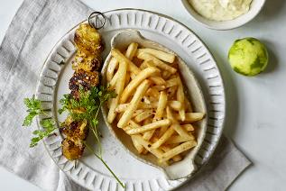 French Fries with Chicken Kebab