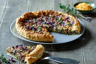 Vegan Onion Tart with Cheddar