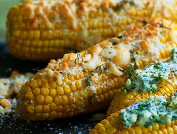 Corn with Emborg Parmegiano Reggiano and herbs