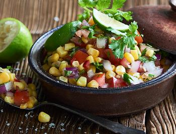 Mexican sweet corn salsa snack