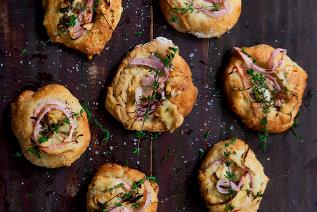 Mini focaccia with pecorino