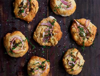 Mini focaccia with pecorino