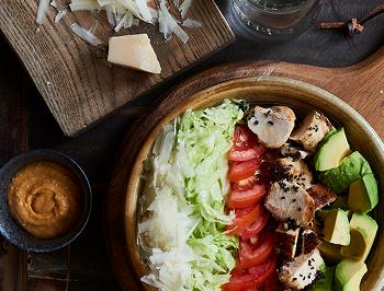 Salad Bowl with Butter Fried Chicken