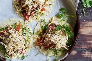 Soft taco with Shredded Cheese