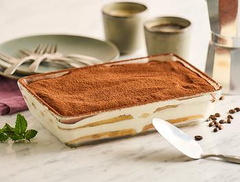 Traditional Tiramisu with Coffee and Sweet Wine