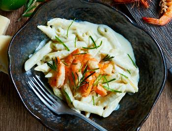Grilled Prawns with Pasta Penne