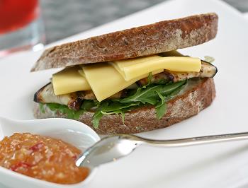 Grilled eggplant sandwich
