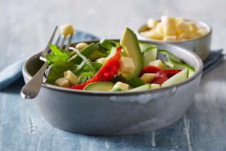 Salad with Gouda Cubes