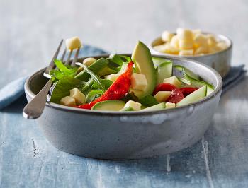 Salad with Gouda Cubes